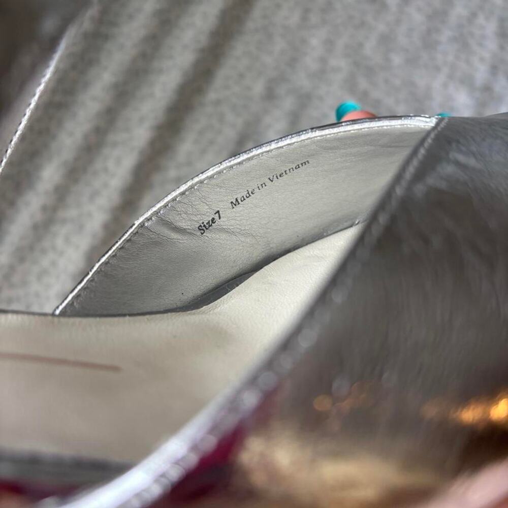 Dolce vita silver metallic pointed kitten heels - Picture 2 of 5